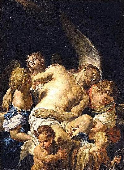 Francesco Trevisani Dead Christ Supported by Angels oil painting picture